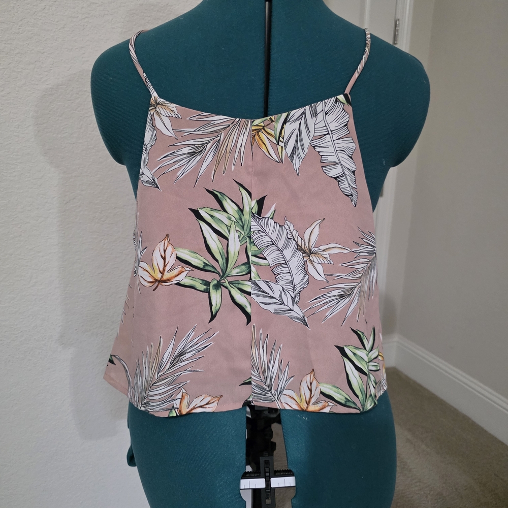 Tropical Leaf Print Cami Top